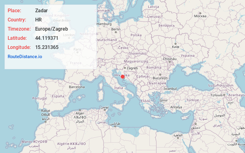 Map of Zadar