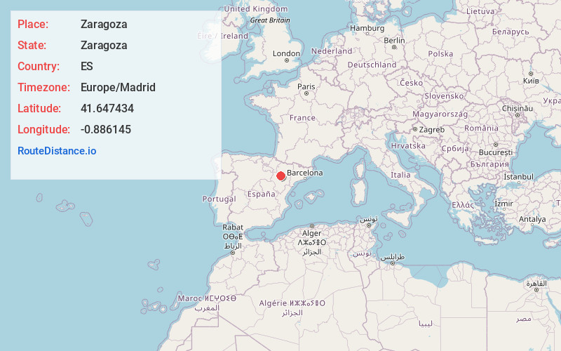 Map of Zaragoza