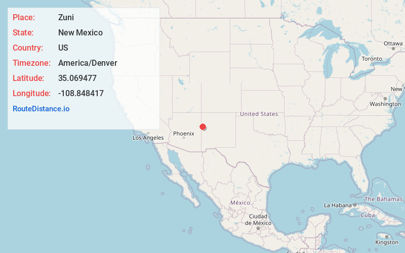 Map of Zuni
