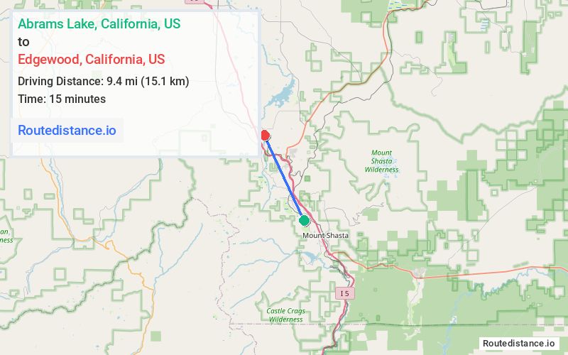 Route map from Abrams Lake to Edgewood
