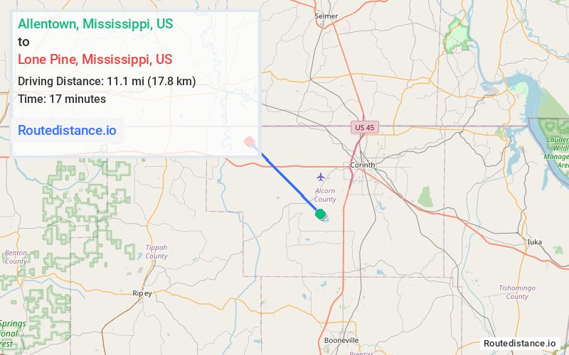 Route map from Allentown to Lone Pine