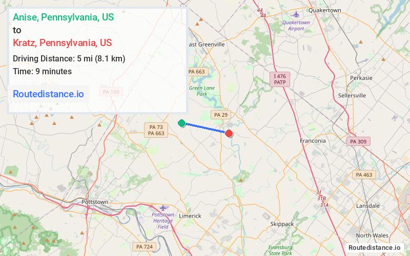 Route map from Anise to Kratz
