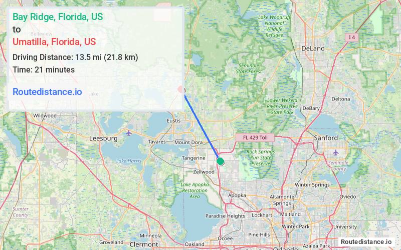 Distance from Bay Ridge to Umatilla