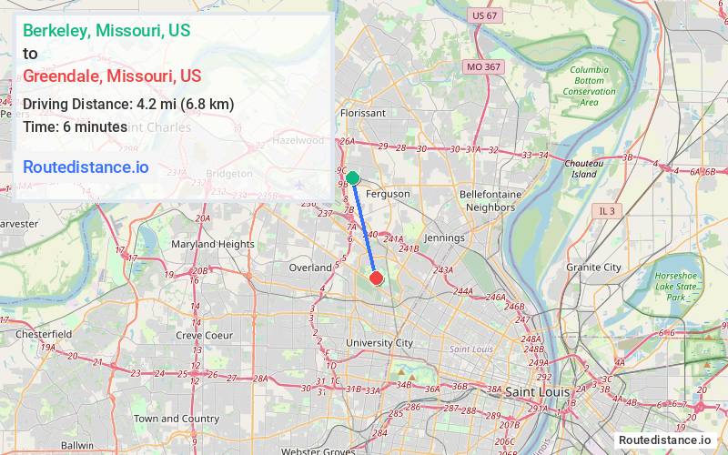 Distance from Berkeley to Greendale