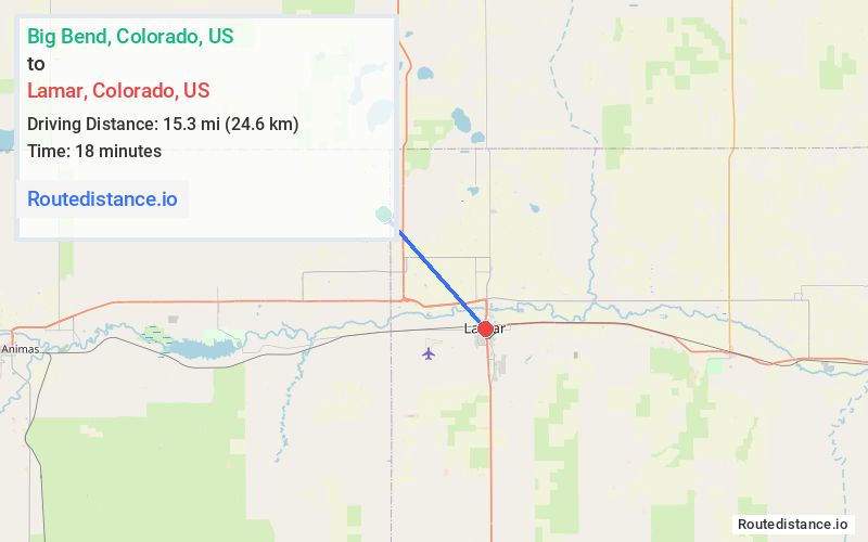 Distance from Big Bend to Lamar