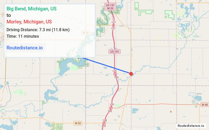 Route map from Big Bend to Morley