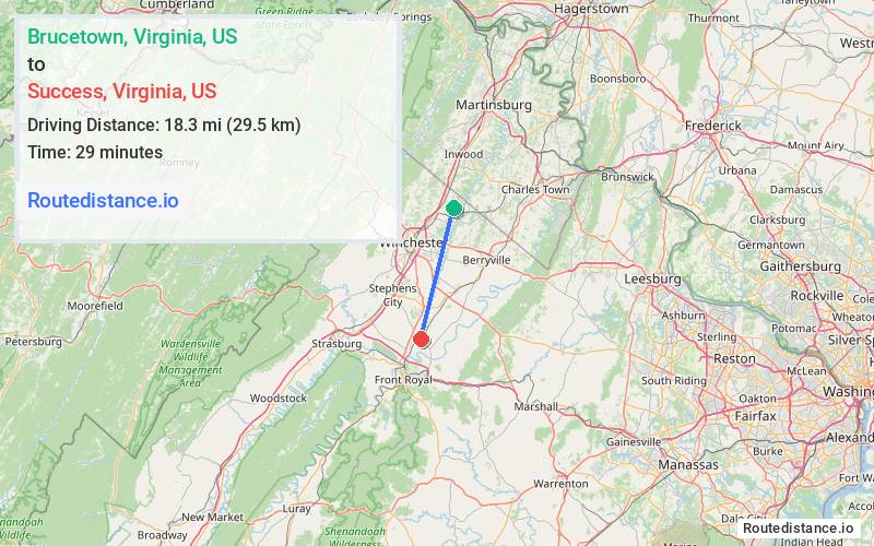 Distance from Brucetown to Success