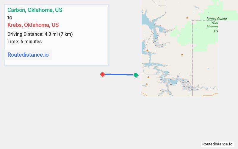 Route map from Carbon to Krebs