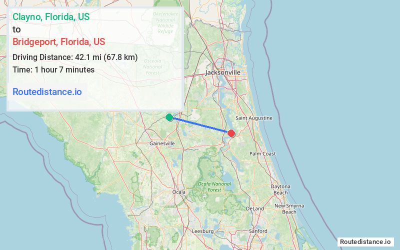 Distance from Clayno to Bridgeport