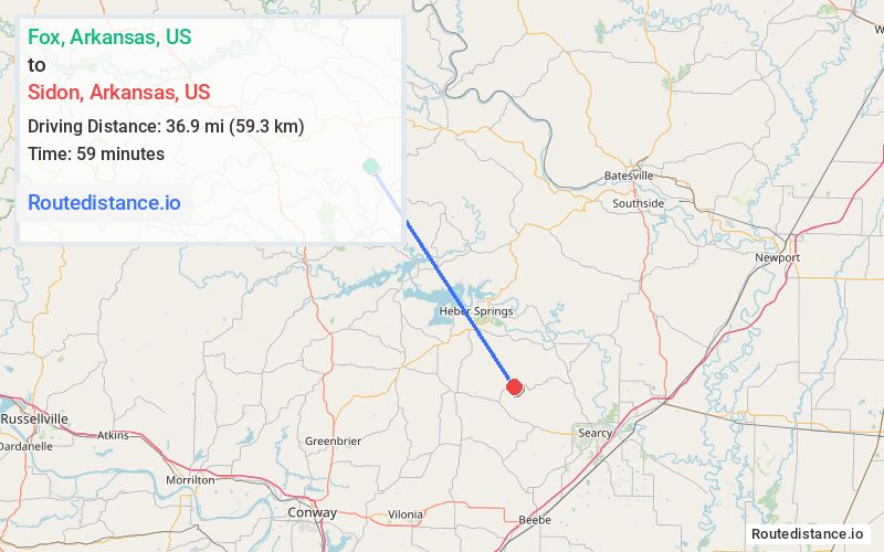 Route map from Fox to Sidon
