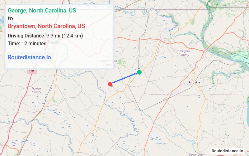 Route map from George to Bryantown