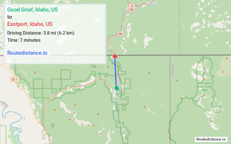 Distance from Good Grief to Eastport