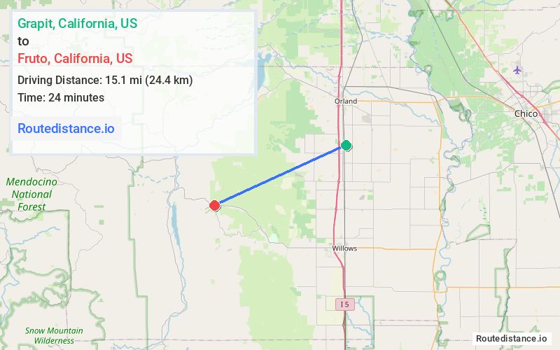 Route map from Grapit to Fruto