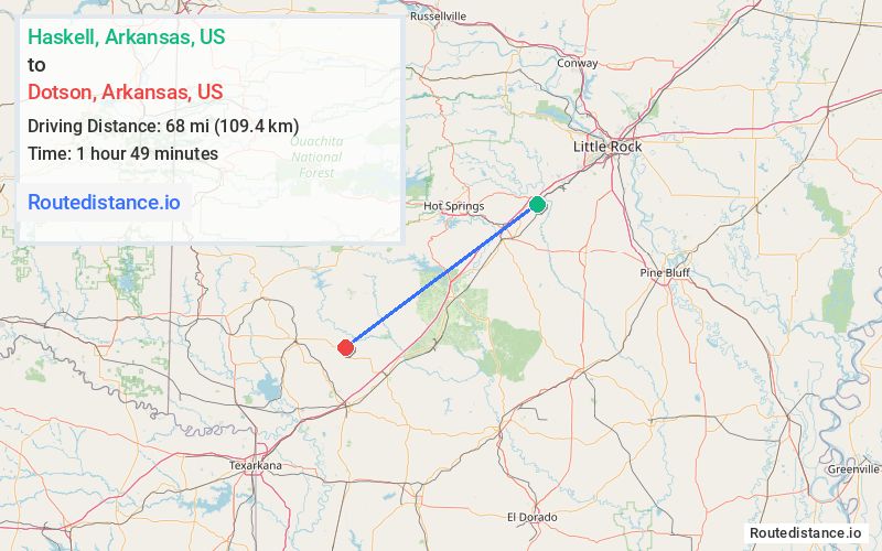 Route map from Haskell to Dotson