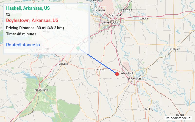 Distance from Haskell to Doylestown
