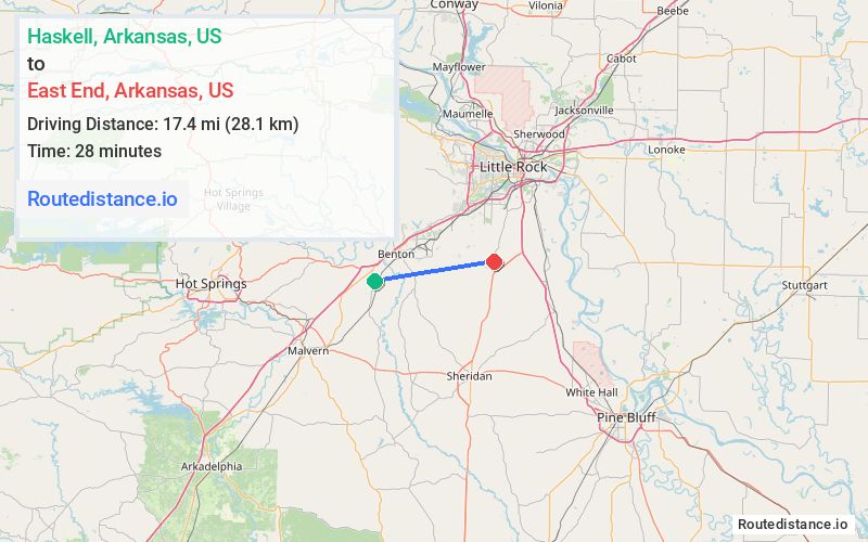 Route map from Haskell to East End