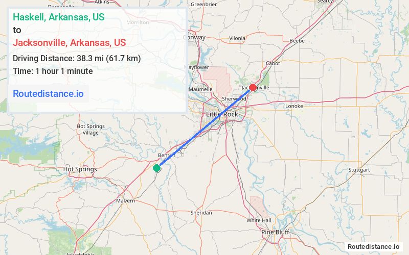Route map from Haskell to Jacksonville