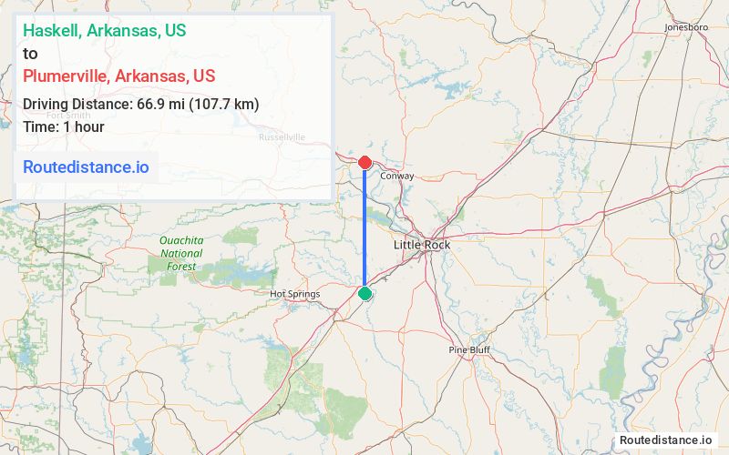 Distance from Haskell to Plumerville