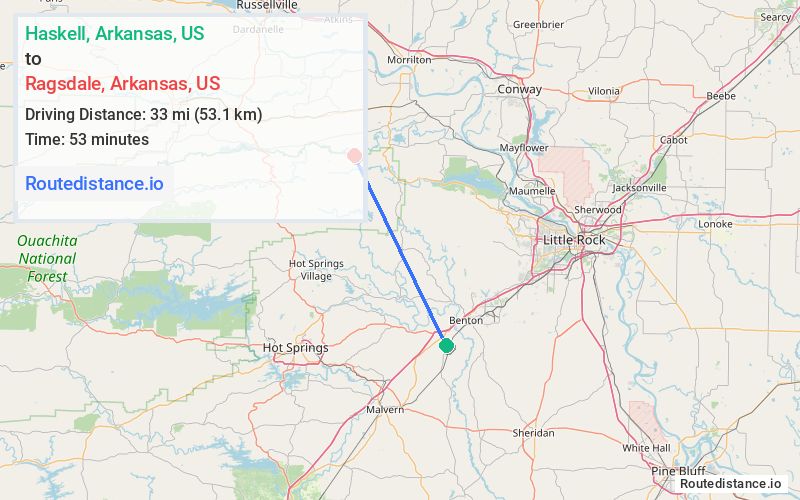 Route map from Haskell to Ragsdale