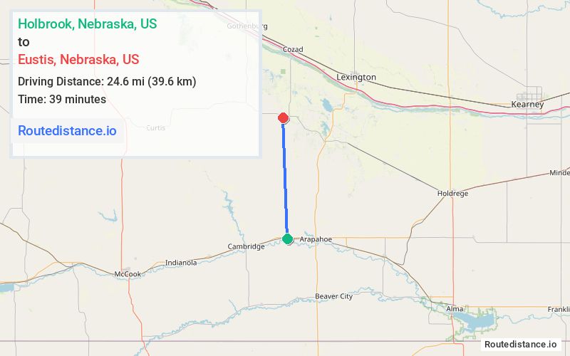 Distance from Holbrook to Eustis