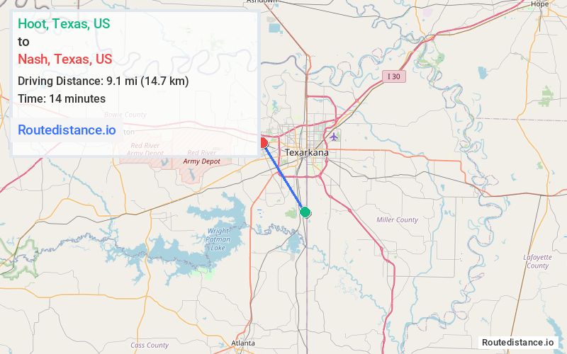 Route map from Hoot to Nash
