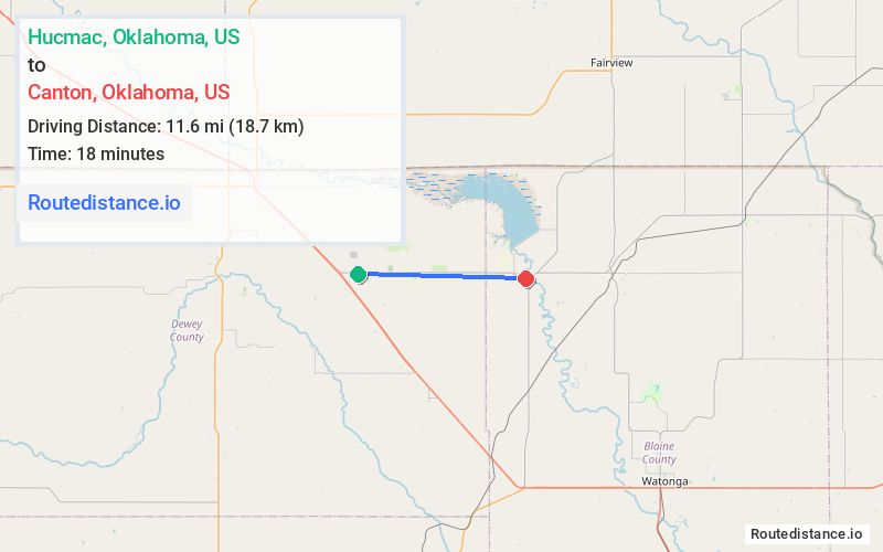 Route map from Hucmac to Canton