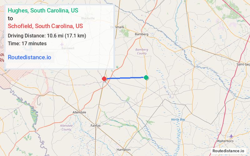 Distance from Hughes to Schofield
