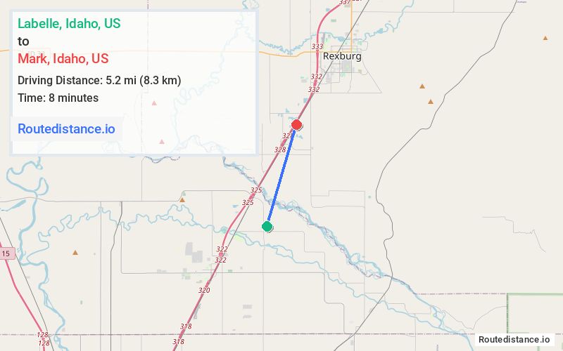 Route map from Labelle to Mark