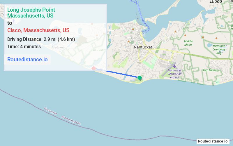 Route map from Long Josephs Point to Cisco