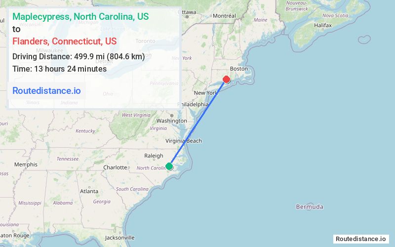 Distance from Maplecypress to Flanders