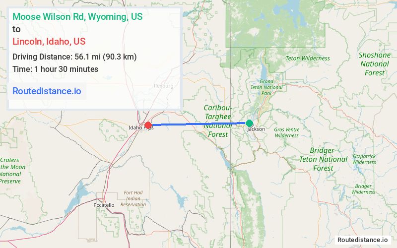 Distance from Moose Wilson Rd to Lincoln