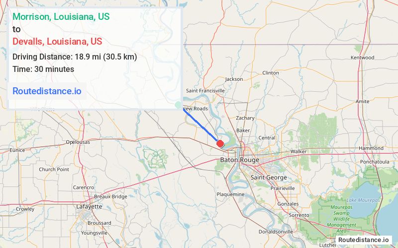 Distance from Morrison to Devalls