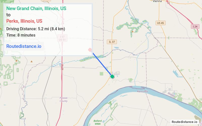Route map from New Grand Chain to Perks