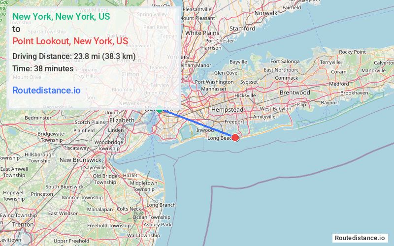 Distance from New York to Point Lookout