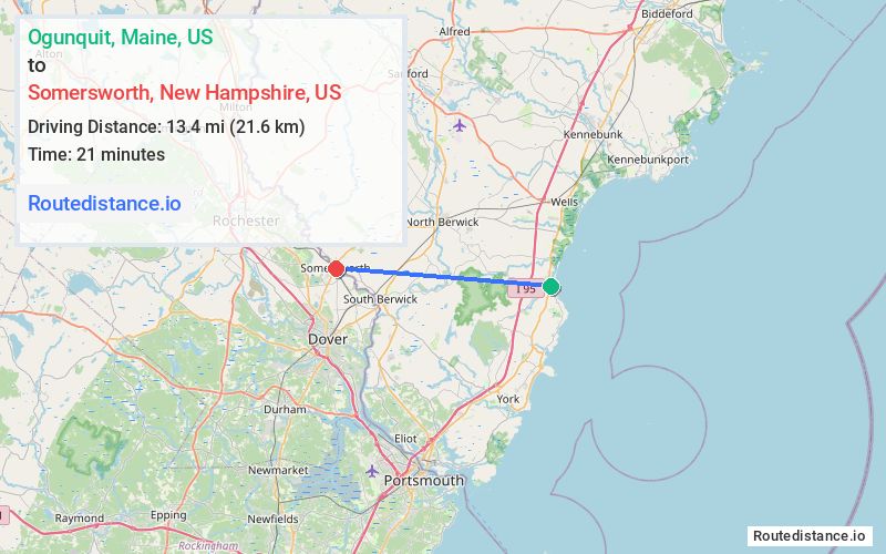 Distance from Ogunquit to Somersworth