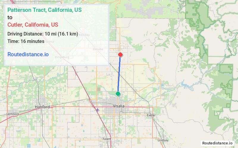 Route map from Patterson Tract to Cutler