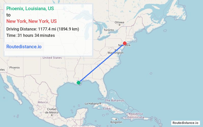 Distance from Phoenix to New York