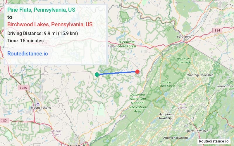 Route map from Pine Flats to Birchwood Lakes