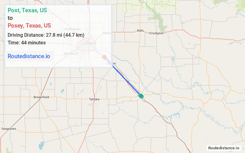 Distance from Post to Posey