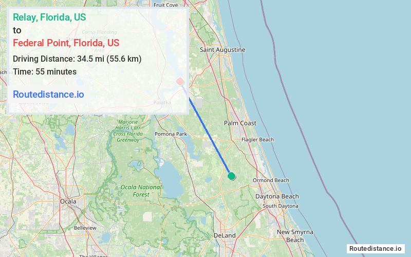 Distance from Relay to Federal Point