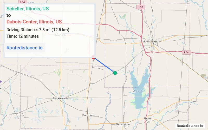 Route map from Scheller to Dubois Center