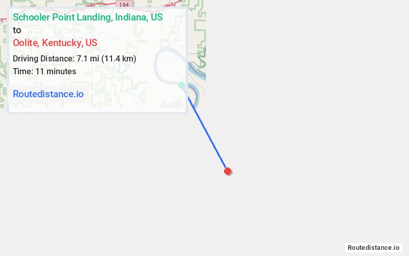 Distance from Schooler Point Landing to Oolite