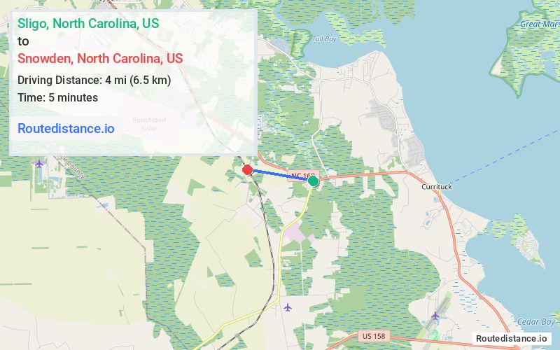 Distance from Sligo to Snowden