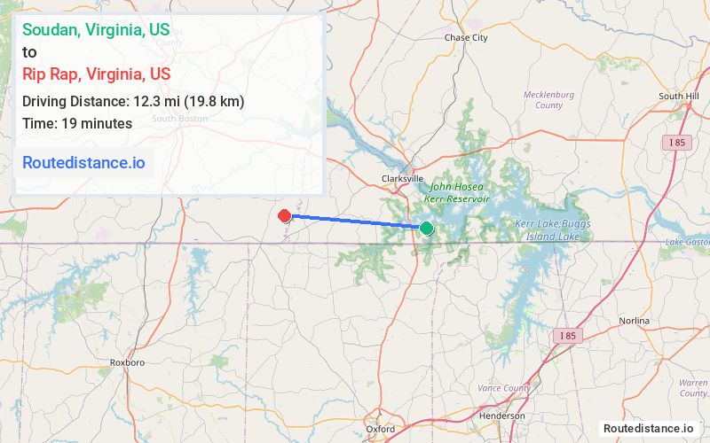 Route map from Soudan to Rip Rap
