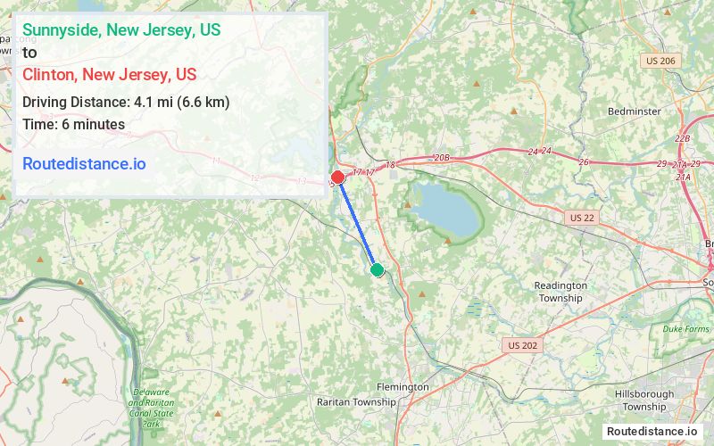 Distance from Sunnyside to Clinton
