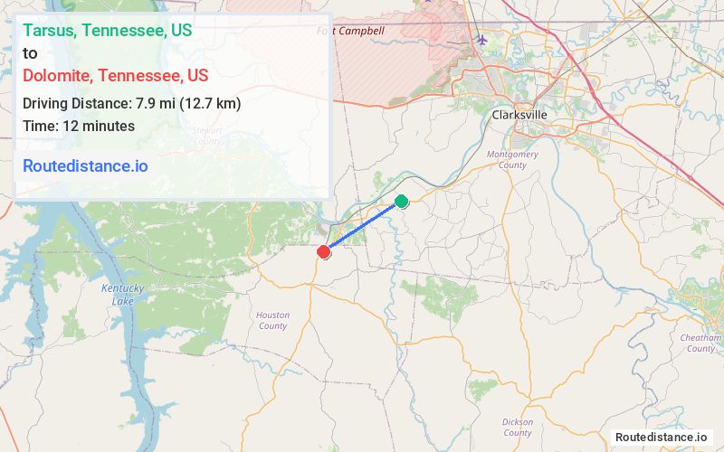 Route map from Tarsus to Dolomite