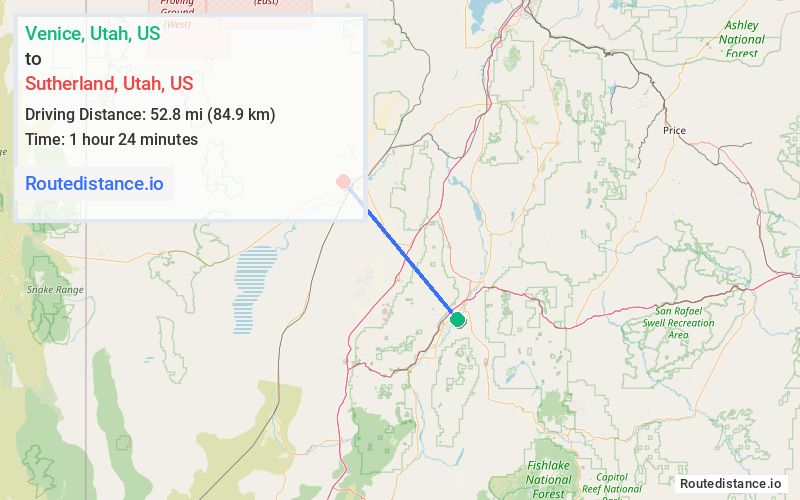 Distance from Venice to Sutherland