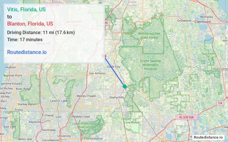 Route map from Vitis to Blanton