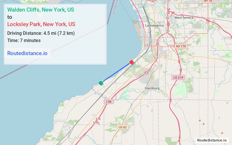 Route map from Walden Cliffs to Locksley Park