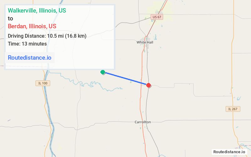 Route map from Walkerville to Berdan